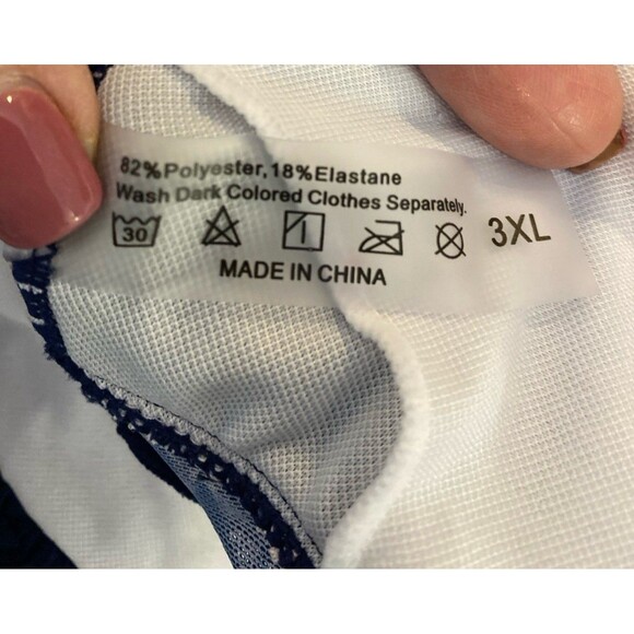 Women 2 Piece Modest Swimsuit Size 3X (fits like 2X) Navy Blue Floral Flattering - Picture 8 of 12